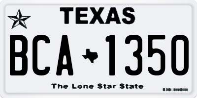 TX license plate BCA1350