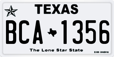 TX license plate BCA1356