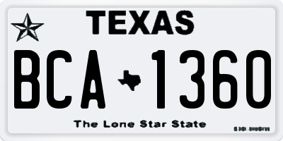 TX license plate BCA1360