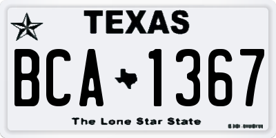 TX license plate BCA1367