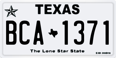 TX license plate BCA1371