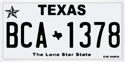 TX license plate BCA1378