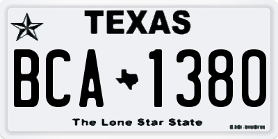 TX license plate BCA1380