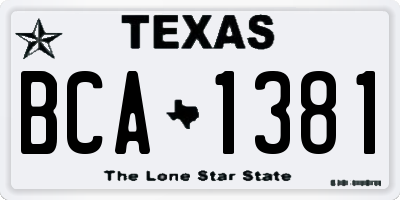 TX license plate BCA1381