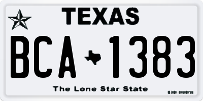 TX license plate BCA1383