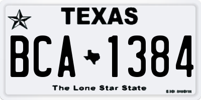 TX license plate BCA1384