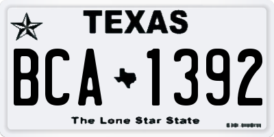 TX license plate BCA1392