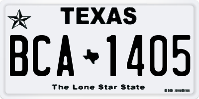 TX license plate BCA1405