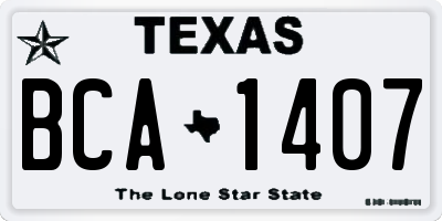 TX license plate BCA1407