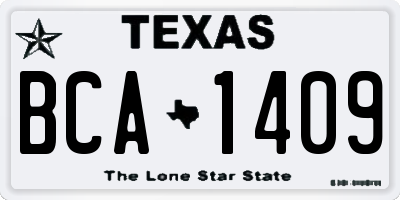 TX license plate BCA1409