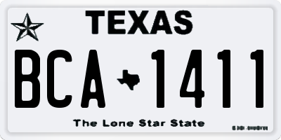 TX license plate BCA1411