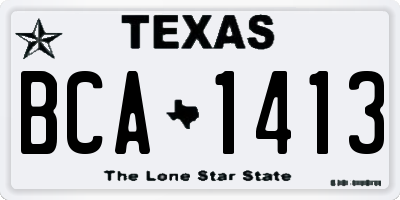 TX license plate BCA1413