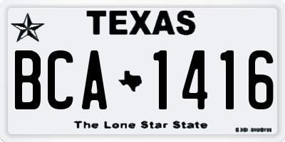 TX license plate BCA1416