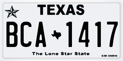 TX license plate BCA1417