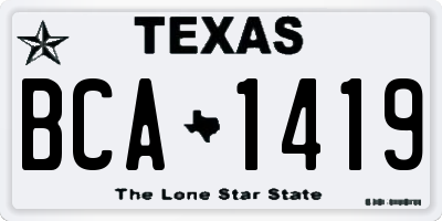 TX license plate BCA1419