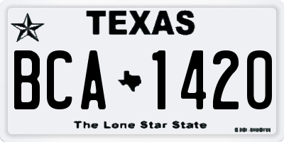 TX license plate BCA1420