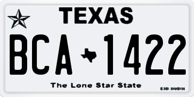TX license plate BCA1422