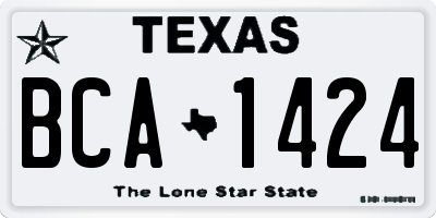 TX license plate BCA1424