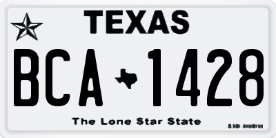 TX license plate BCA1428
