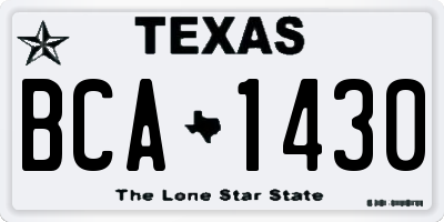 TX license plate BCA1430