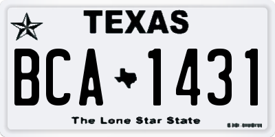 TX license plate BCA1431