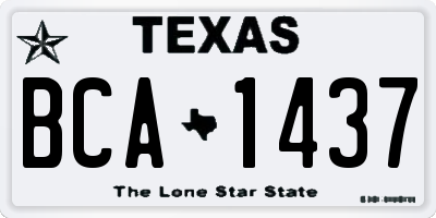 TX license plate BCA1437