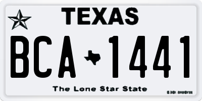 TX license plate BCA1441