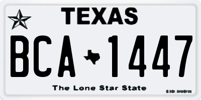 TX license plate BCA1447