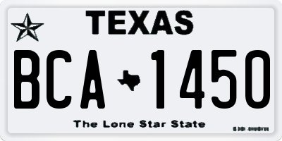 TX license plate BCA1450