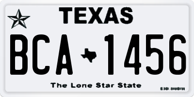 TX license plate BCA1456