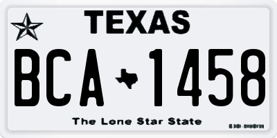 TX license plate BCA1458