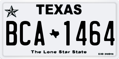 TX license plate BCA1464