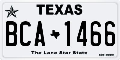 TX license plate BCA1466