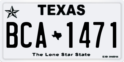 TX license plate BCA1471