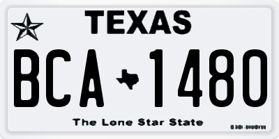TX license plate BCA1480