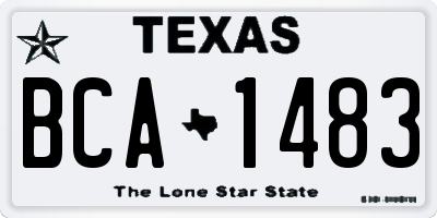 TX license plate BCA1483