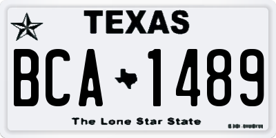 TX license plate BCA1489
