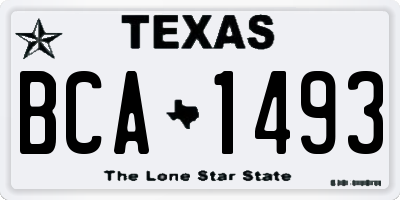 TX license plate BCA1493