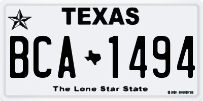 TX license plate BCA1494