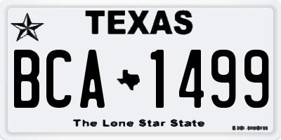 TX license plate BCA1499