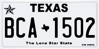 TX license plate BCA1502