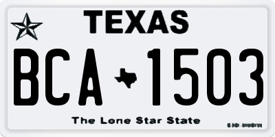 TX license plate BCA1503