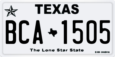 TX license plate BCA1505