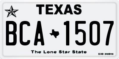 TX license plate BCA1507
