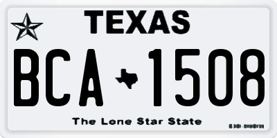 TX license plate BCA1508