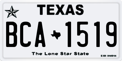 TX license plate BCA1519