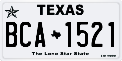 TX license plate BCA1521