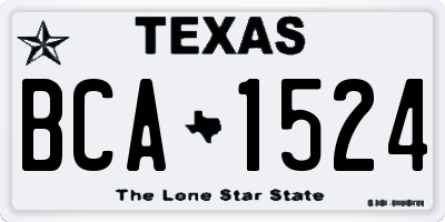 TX license plate BCA1524