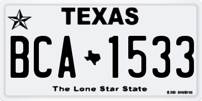 TX license plate BCA1533
