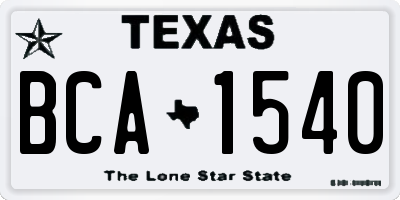 TX license plate BCA1540